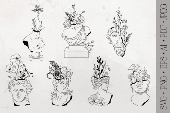 A Guide to Integrating Ancient Floral Greek Statues SVG PNG Compositions into Modern Workflows