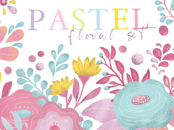 A Hand Drawn Pastel Florals Collection for Creative Projects