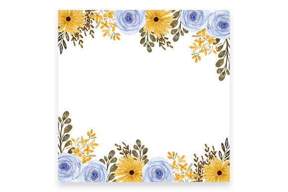 A Modern Digital Resource: Rose Floral Arrangement Frame Watercolor