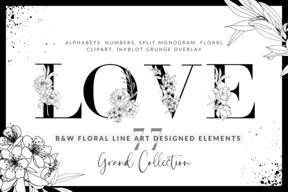 An In-Depth Exploration of the Versatile Black White Floral Line Art Alphabet Collection