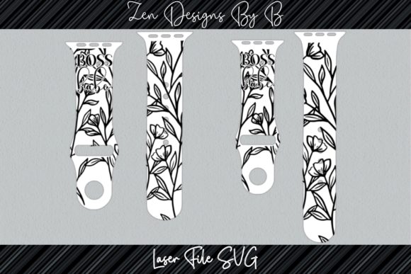 Boss Babe Floral Watch Band Digital Design File