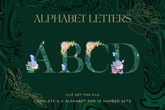 Designing with the Butterfly Floral Alphabet Glitter Font