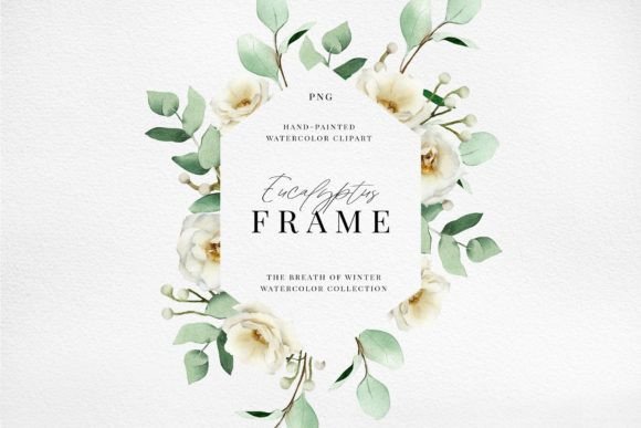 Elevate Your Designs with a White Floral Watercolor Frame
