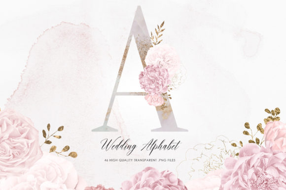 Floral Letters Clipart for Wedding Projects