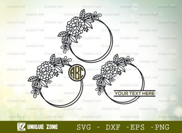 Floral SVG Monograms and Deer Antlers Designs