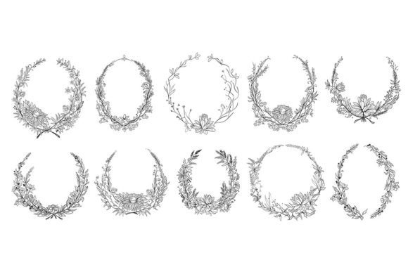 The Art and Utility of Hand-Drawn Round Floral Frames