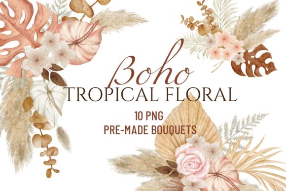 The Strategic Art of Watercolor Boho Tropical Floral Bouquets in Creative Projects