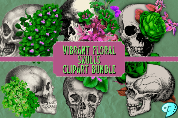 The Symbolic Power of the Vibrant Floral Skulls Clipart Bundle in Modern Design