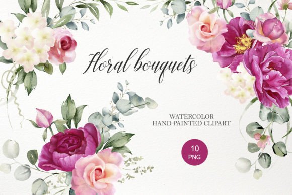 Using Watercolor Floral Bouquet Clipart PNG Collections for Creative Projects