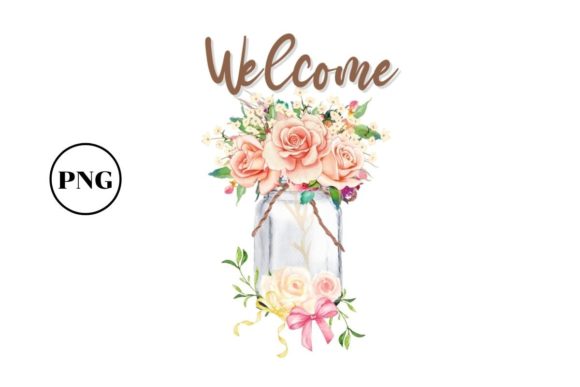 Welcome Floral Watercolor Garden Flag