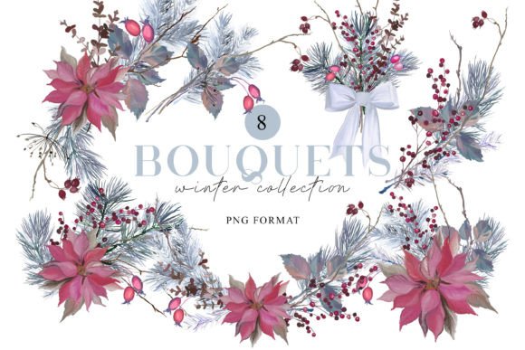 Winter Floral Bouquets Clipart PNG: A Gateway to Authentic Holiday Creativity